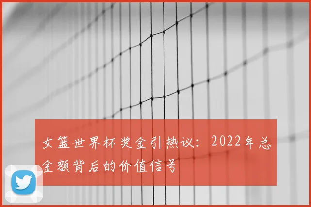 女篮世界杯奖金引热议:2022年总金额背后的价值信号